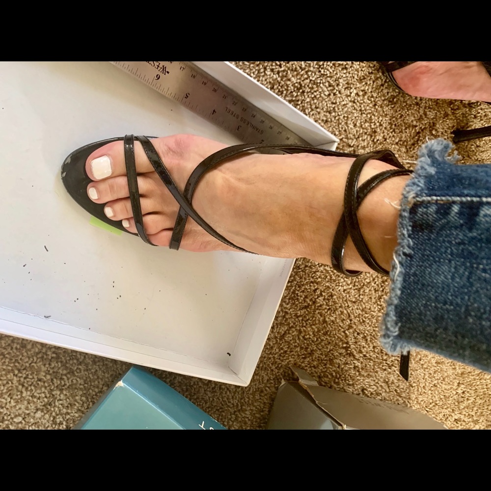 9 West patent leather strappys